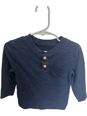 Cat & Jack Navy Blue Long-Sleeve Henley Top